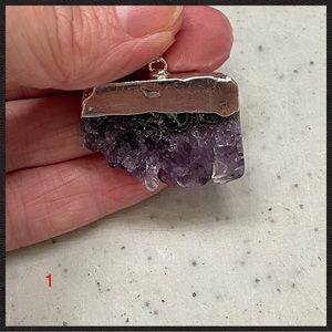 Natural Amethyst Slice Pendant